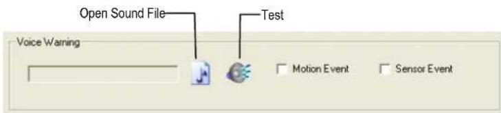 Open Sound File Test Voice Warning Motion Event Sensor Event