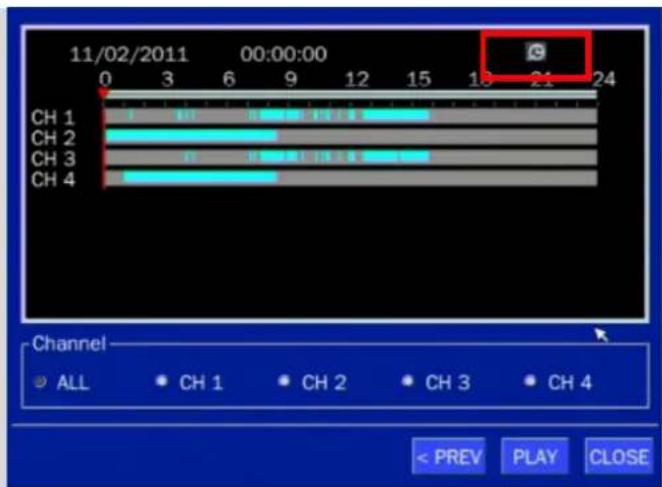 11/02/2011 00:00:00 CH 1 CH 2 CH 3 CH 4 Channel ALL CH 1 CH 2 CH 3 CH 4 < PREV PLAY CLOSE
