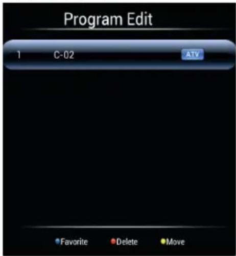 Program Edit 1 C-02 ATV Favorite Delete Move