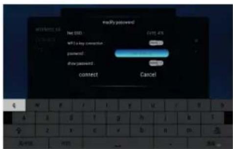mailto password wireless: 56 Net mask Date: 47 W1: a key connection password: show password connect Cancel
