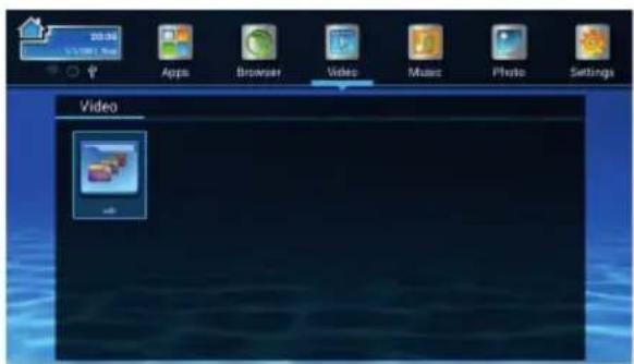 20.04 VOLUME 966 Apps Browser Video Music Photo Settings Video