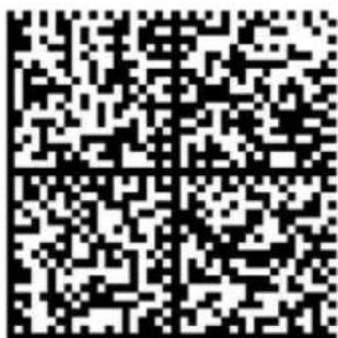Black and white QR code image containing encoded data