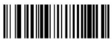 Black and white barcode image with vertical lines and a central dot