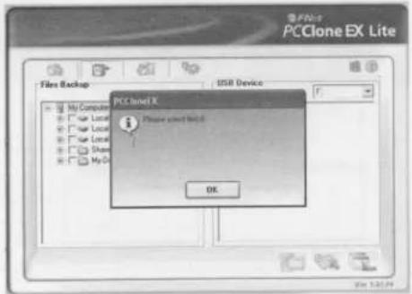 PCClone EX Lite File Backup USB Device PCClone X Please select Web OK.
