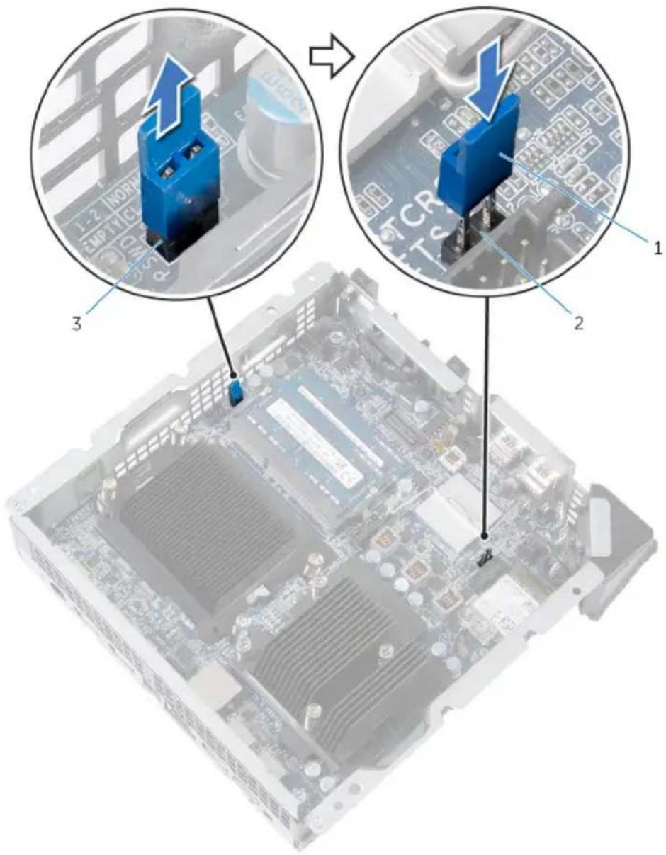 Diagram showing a computer motherboard with labeled components and a blue 3D component being inserted, illustrating the process from circuit board to CPU.