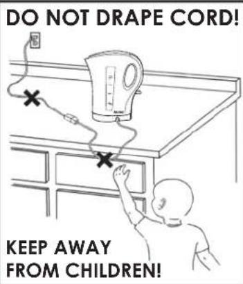 DO NOT DRAPE CORD! KEEP AWAY FROM CHILDREN!