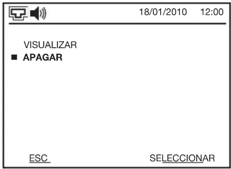 18/01/2010 12:00 VISUALIZAR ■ APAGAR ESC SELECCIONAR