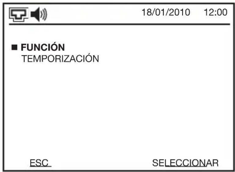 18/01/2010 12:00 ■ FUNCIÓN TEMPORIZACIÓN ESC SELECCIONAR