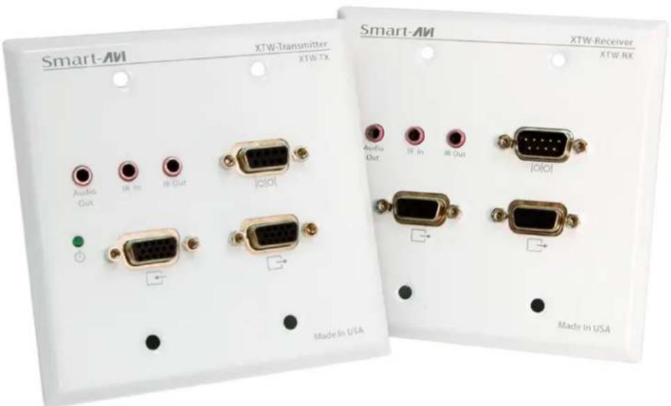 Smart-AVI XTW-Transmitter XTW-TX Audio Out IR In IR Out [IOI] Made In USA Smart-AVI XTW Receiver XTW-RX Audio Out IR In IR Out [IOI] Made In USA