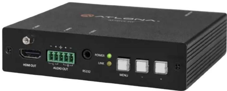 ATLONA HDMI OUT AUDIO OUT RS232 POWER LINK MENU - +