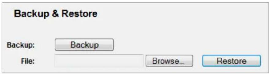 Backup & Restore Backup: Backup File: Browse... Restore