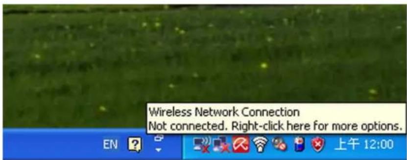 Wireless Network Connection Not connected. Right-click here for more options.
