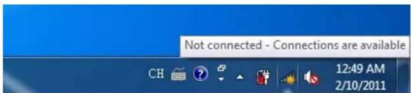 Not connected - Connections are available 12:49 AM 2/10/2011