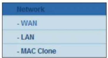 Network - WAN - LAN - MAC Clone