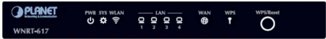 PLANET Networking & Communication PWR SYS WLAN LAN WAN WPS WPS/Reset WNRT-617 1 2 3 4