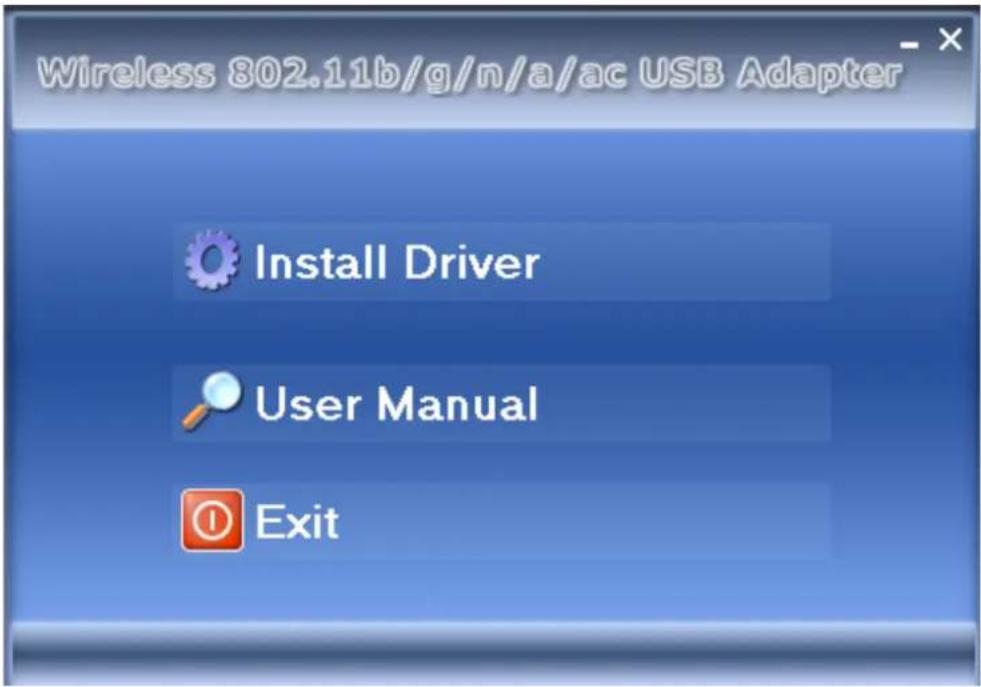 Wireless 802.11b/g/n/a/ac USB Adapter Install Driver User Manual Exit