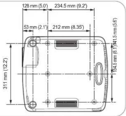 128 mm (5.0') 234.5 mm (9.2') 53 mm (2.1') 212 mm (8.35') 311 mm (12.2') T34.5 mm (6.1) 141.5 mm (5.6)