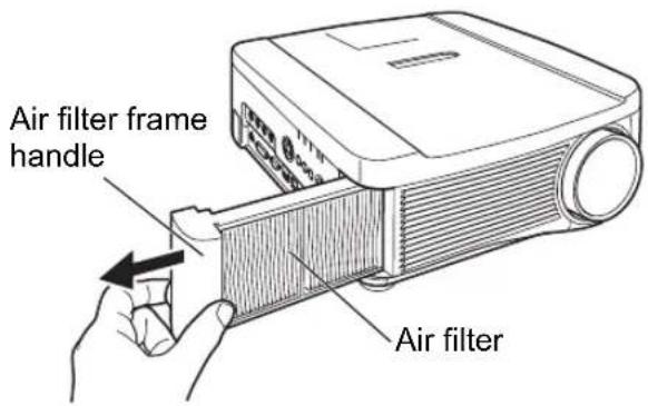 Air filter frame handle Air filter