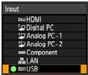 Input HDMI Digital PC Analog PC-1 Analog PC-2 Component LAN USB USB
