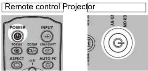 Remote control Projector POWER INPUT FOCUS ZOOM LENS-SHIFT ASPECT α1/1 AUTO PC I D BY ER ON MENI