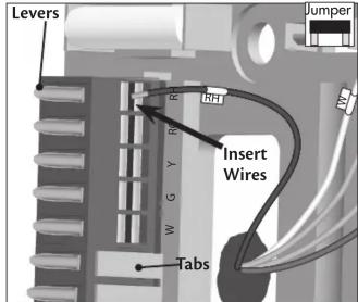 Levers Jumper Insert Wires RT W G Y R Tabs