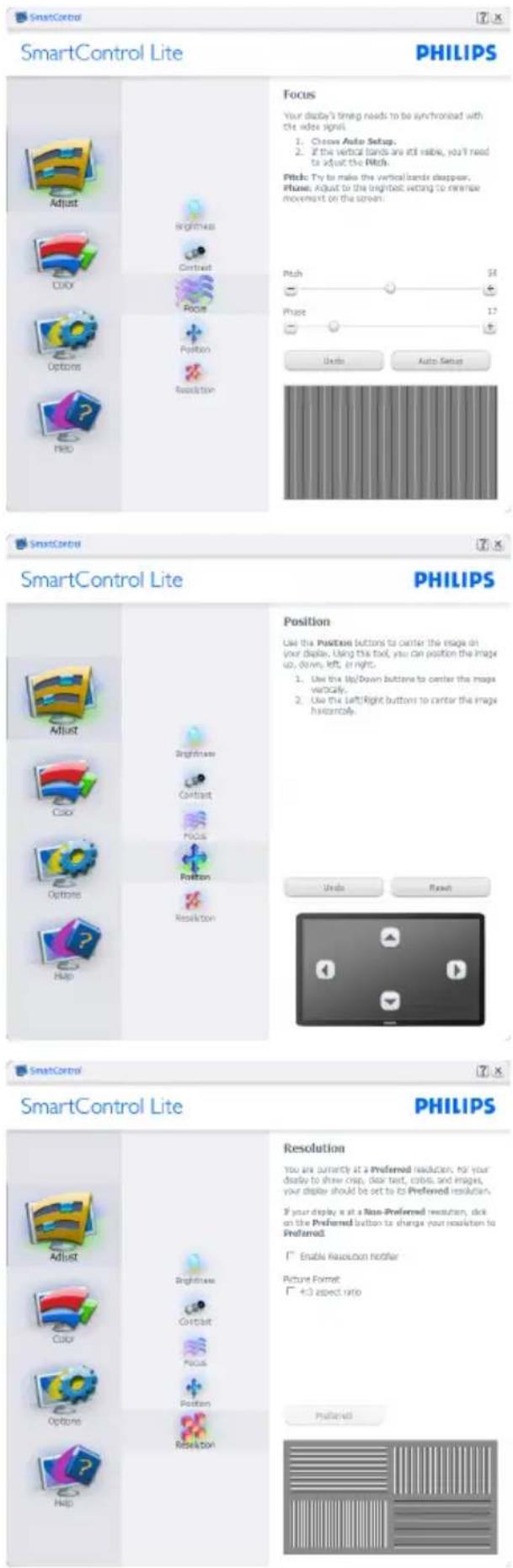 SmartControl Lite PHILIPS Focus Your display's timing needs to be synchronized with the video signal. 1. Choose Auto Setup. 2. If the vertical bands are still visible, you'll need to adjust the Pitch. Pitch: Try to make the vertical bandie disappear. Please: Adjust to the brightest setting to remove…
