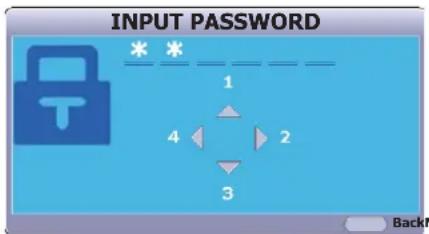 INPUT PASSWORD 1 4 ← 2 3 Back?
