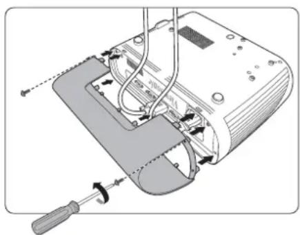 VIEWSONIC PJD7836HDL - Using the cable management cover - 1