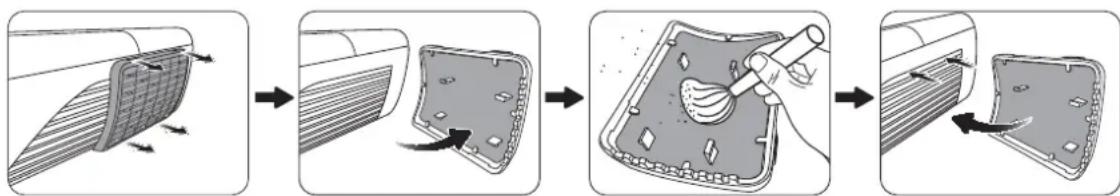 VIEWSONIC PJD7836HDL - Cleaning the dust filter - 1