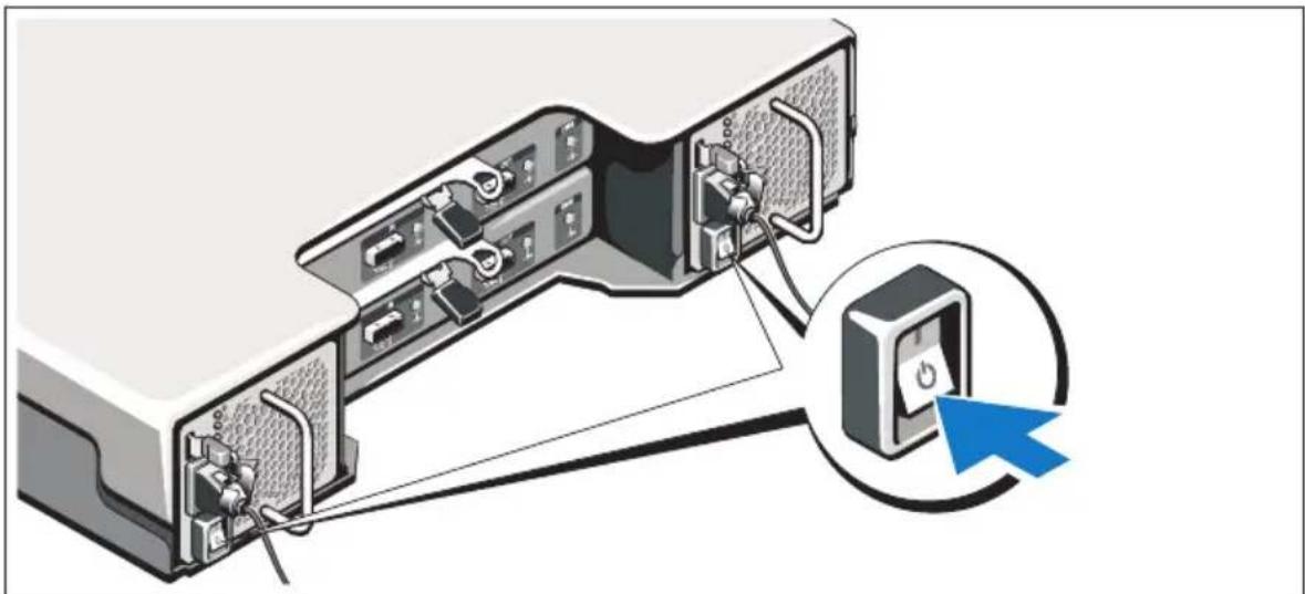 DELL PowerVault MD1220 - システムの電源投入 - 1