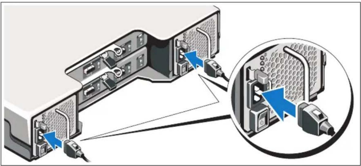 DELL PowerVault MD1220 - 電源ケーブルの接続 - 1