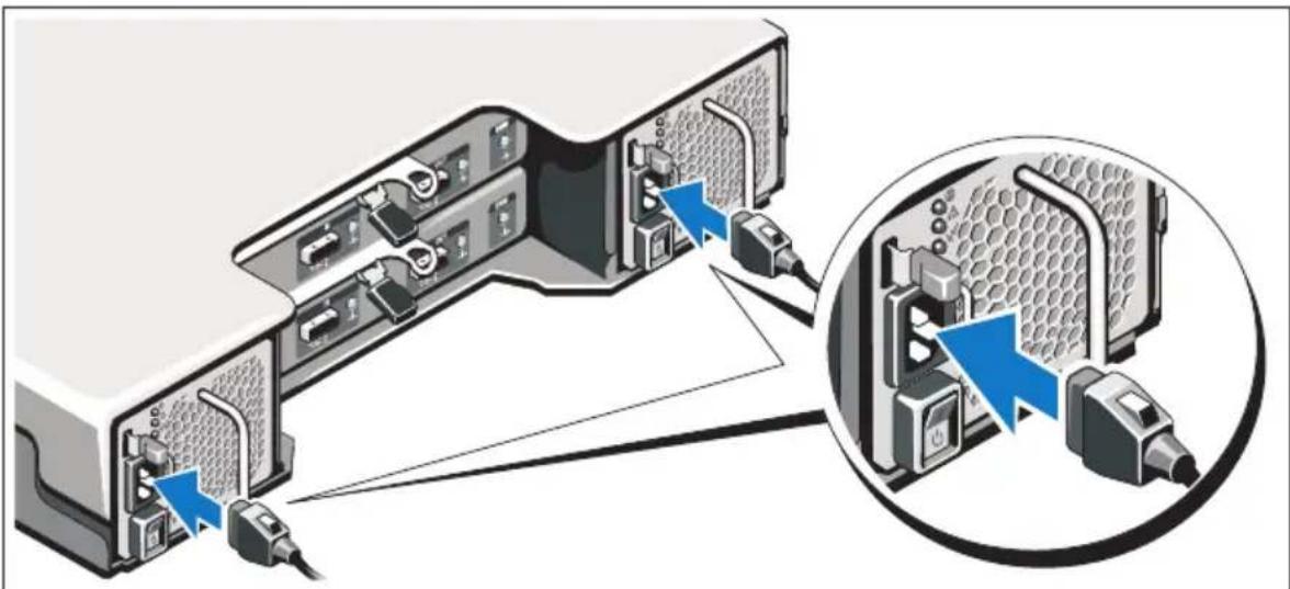 DELL PowerVault MD1220 - Menyambungkan Kabel Daya - 1
