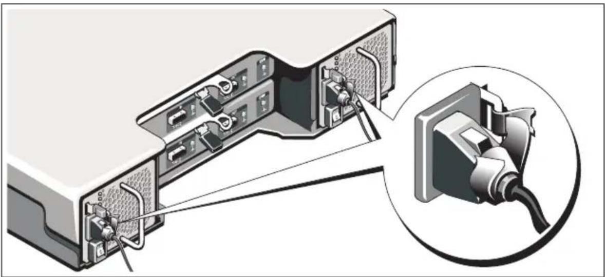 DELL PowerVault MD1220 - 電源ケーブルの固定 - 1