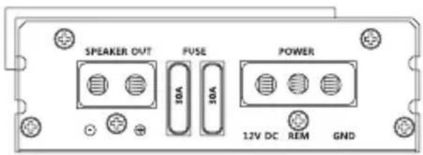 SPEAKER OUT FUSE POWER 12V DC REM GND