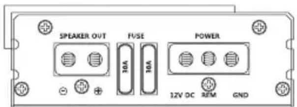 SPEAKER OUT FUSE POWER 12V DC REM GND