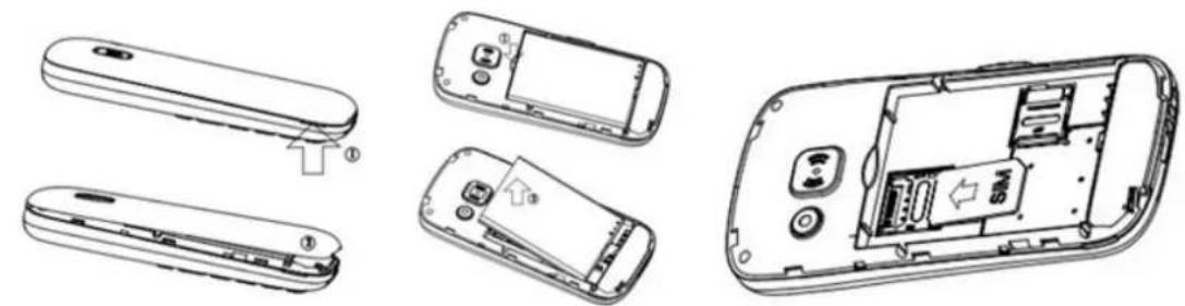 BRIGMTON BTM-11 - INSTALLING THE SIM CARD AND BATTERY - 1