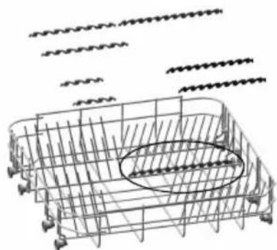 Technical line drawing of a reinforced concrete slab with rebar grid and rebar stack.