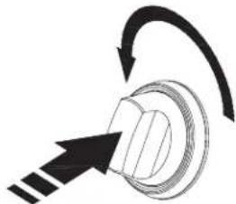 Pure mechanical component diagram with curved arrows indicating rotation or motion (no text or symbols)