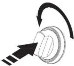 Pure mechanical component diagram with curved arrows indicating rotation or motion (no text or symbols)