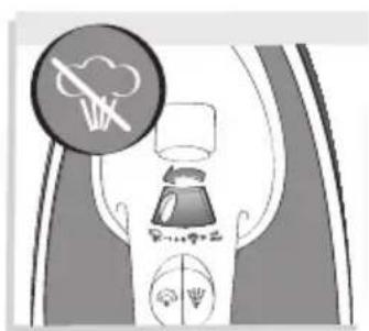 Diagram showing a person wearing a hat with a crossed-out smoke and a circular warning sign above, indicating no smoking or pollution.