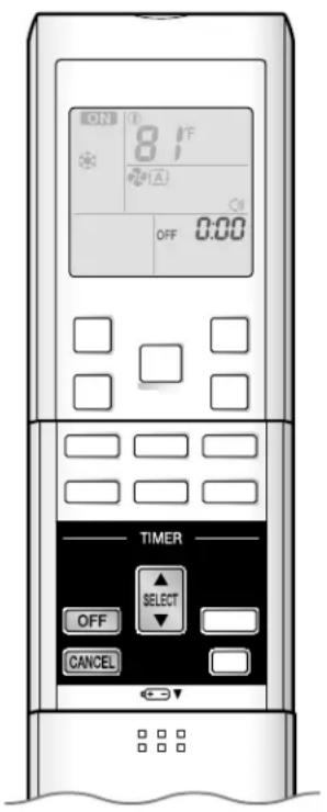 ON 81°F OFF 0:00 TIMER SELECT OFF CANCEL