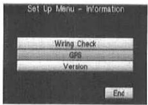 Set Up Menu - Information Writing Check GPS Version End
