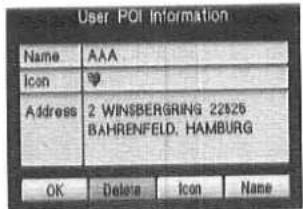 User POI Information Name AAA Icon ♥ Address 2 WINSBERGRING 22825 BAHRENFELD, HAMBURG OK Delar Icon Name