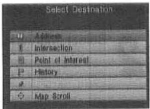 Select Destination Address Intersection Point at Interest History Map Scroll