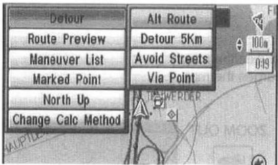 Detour Route Preview Maneuver List Marked Point North Up Change Calc Method Alt Route Detour 5Km Avoid Streets Via Point