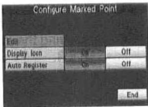 Configure Marked Point Edit Display Icon Auto Register On Off On Off End