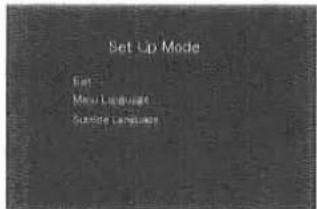 Set Up Mode Text Menu Language Language Language