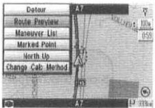 Detour Route Preview Maneuver List Marked Point North Up Change Cab Method A7 100m (5.5)