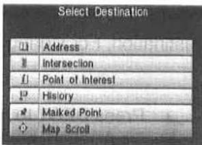 Select Destination Address Intersection Point of Interest History Marked Point May Scroll