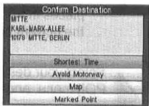 Confirm Destination MTTE KARL-MARX-ALLEE 10/79 MTTE, BERLIN Shortest Time Avoid Motorway Map Marked Point